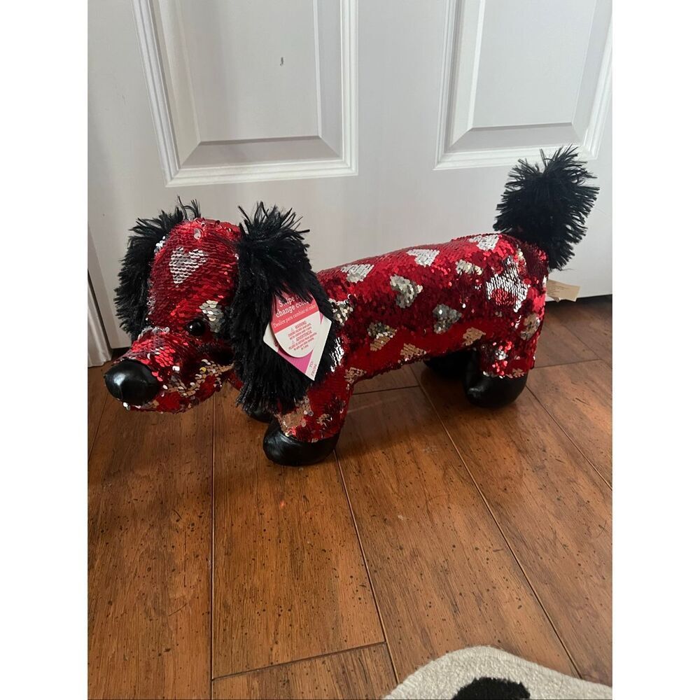 Way To Celebrate! Valentine's Day sequin dachshund plush toy